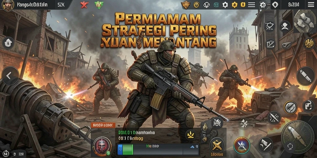 Tampilan layar permainan 5ZK dengan aksi pertempuran yang mendebarkan.