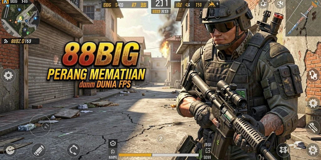 Screenshot utama 88BIG yang menunjukkan aksi mendebarkan dalam permainan FPS.