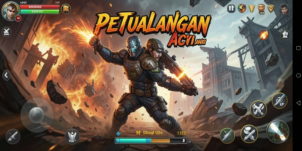 Tangkapan layar gameplay ADG62 menampilkan aksi mendebarkan dan pertempuran intens.