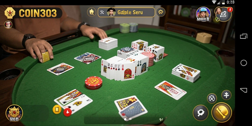 Tampilan menarik dari gameplay Gaple di COIN303.