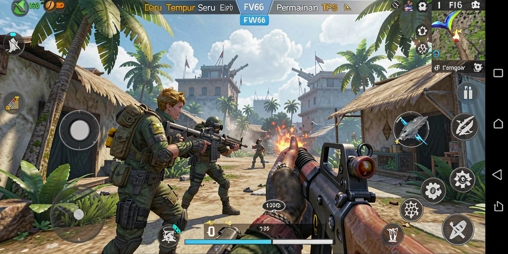 Tampilan seru dari gameplay FW66 dalam pertempuran TPS.