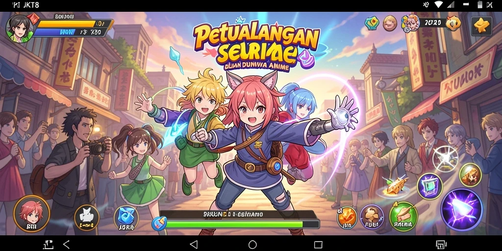 Tampilan gameplay menarik dari JKT8 dengan karakter Anime yang menawan.
