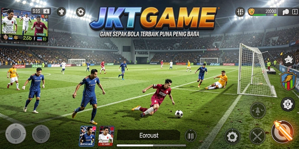 Tampilan menarik dari permainan sepak bola yang mendebarkan.