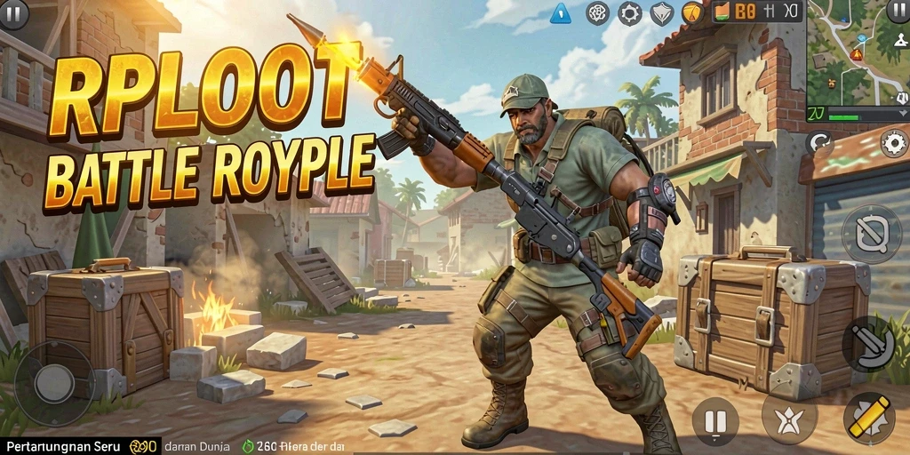 Gameplay seru RPLOOT saat pertandingan Battle Royale.