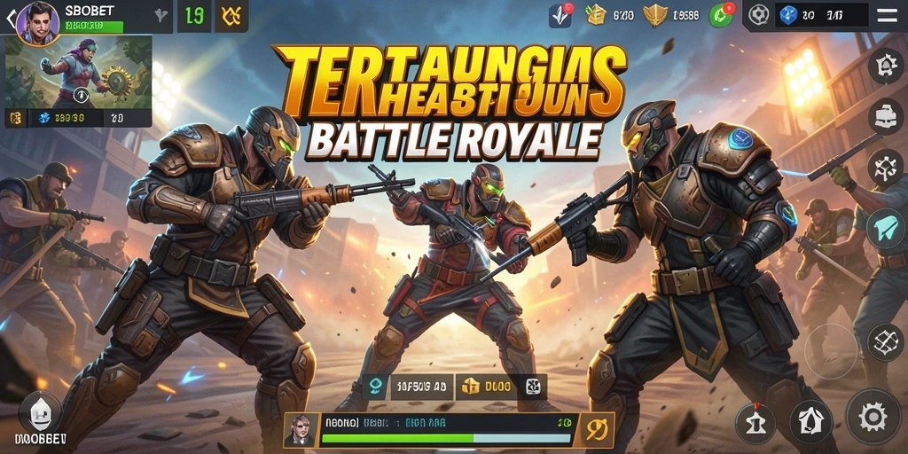 Screenshot SBOBET menampilkan aksi intens dalam pertempuran Battle Royale.