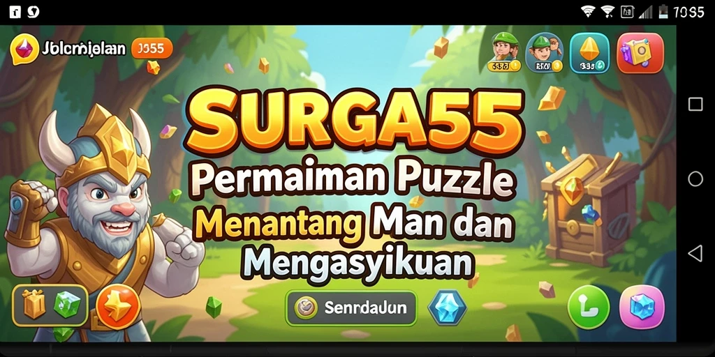 Tangkapan layar permainan SURGA55 menunjukkan gameplay puzzle yang menantang.