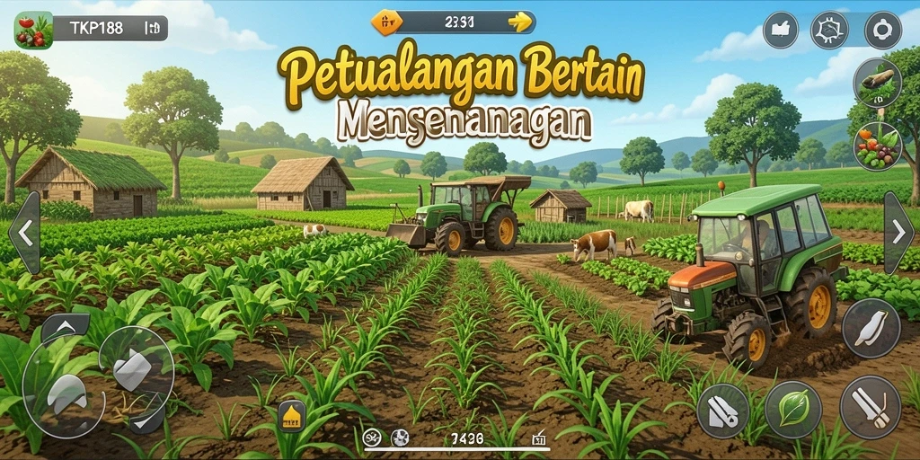 Screenshot TKP188 menampilkan aktivitas bertani yang seru dan interaktif.