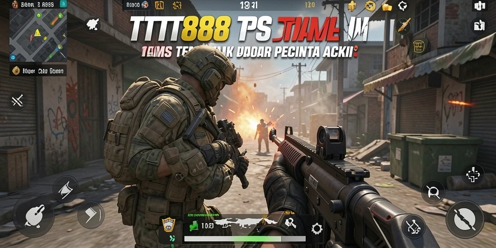 Screenshot TTT888 menampilkan aksi intens dalam permainan TPS.