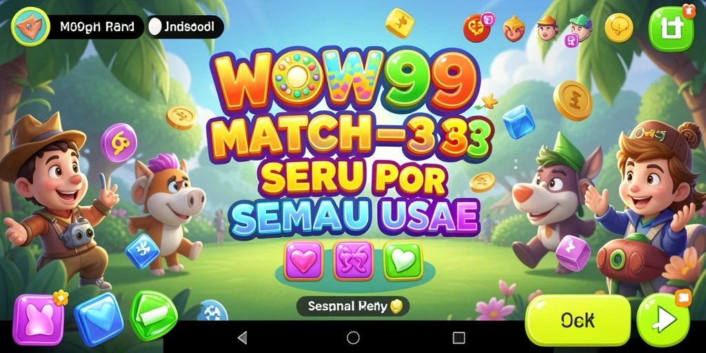 Screenshot gameplay WOW99 menampilkan kombinasi warna permata yang menarik.